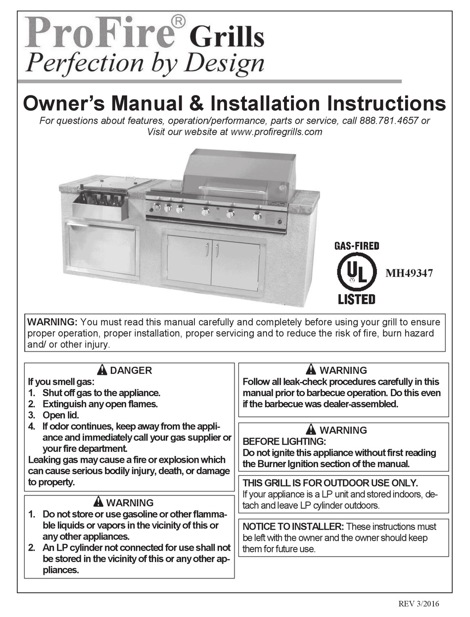 Profire 48g Owner S Manual Installation Instructions Pdf Download Manualslib