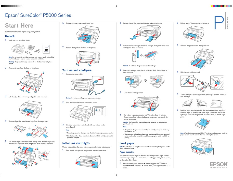 Epson Surecolor P5000 Series Quick Reference Manual Pdf Download Manualslib 9849