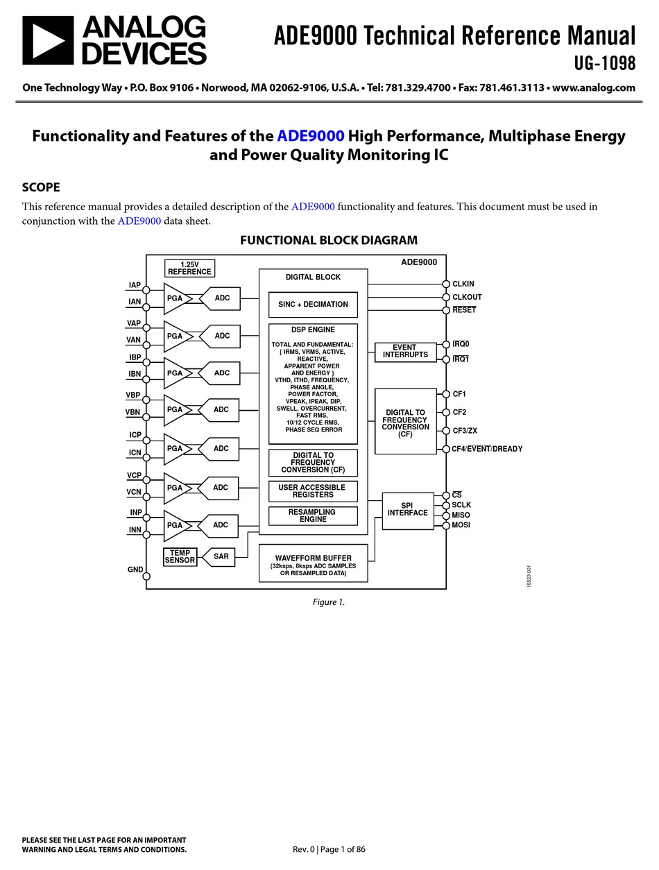 ANALOG DEVICES ADE9000 TECHNICAL REFERENCE MANUAL Pdf Download ManualsLib