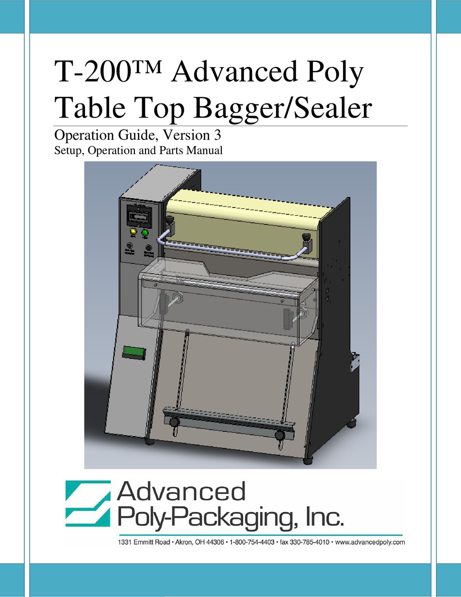 ADVANCED POLYPACKAGING T200 OPERATION MANUAL Pdf Download ManualsLib