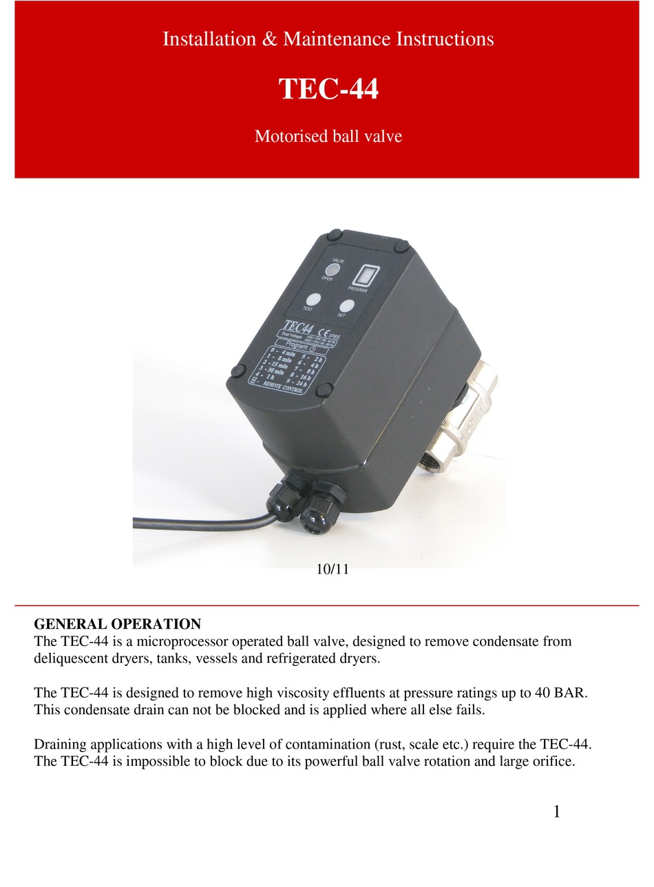 JORC TEC-44 INSTALLATION & MAINTENANCE INSTRUCTIONS MANUAL Pdf Download ...