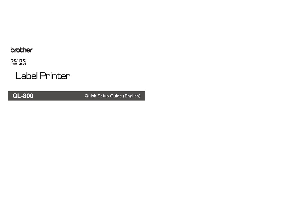 Brother Ql 800 Quick Setup Manual Pdf Download Manualslib