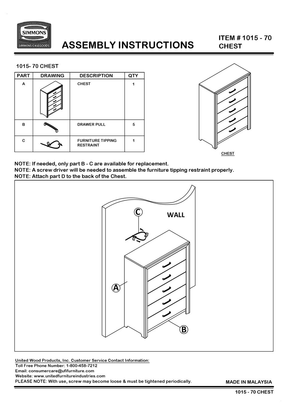 SIMMONS 101570 ASSEMBLY INSTRUCTIONS AND RULES Pdf Download ManualsLib