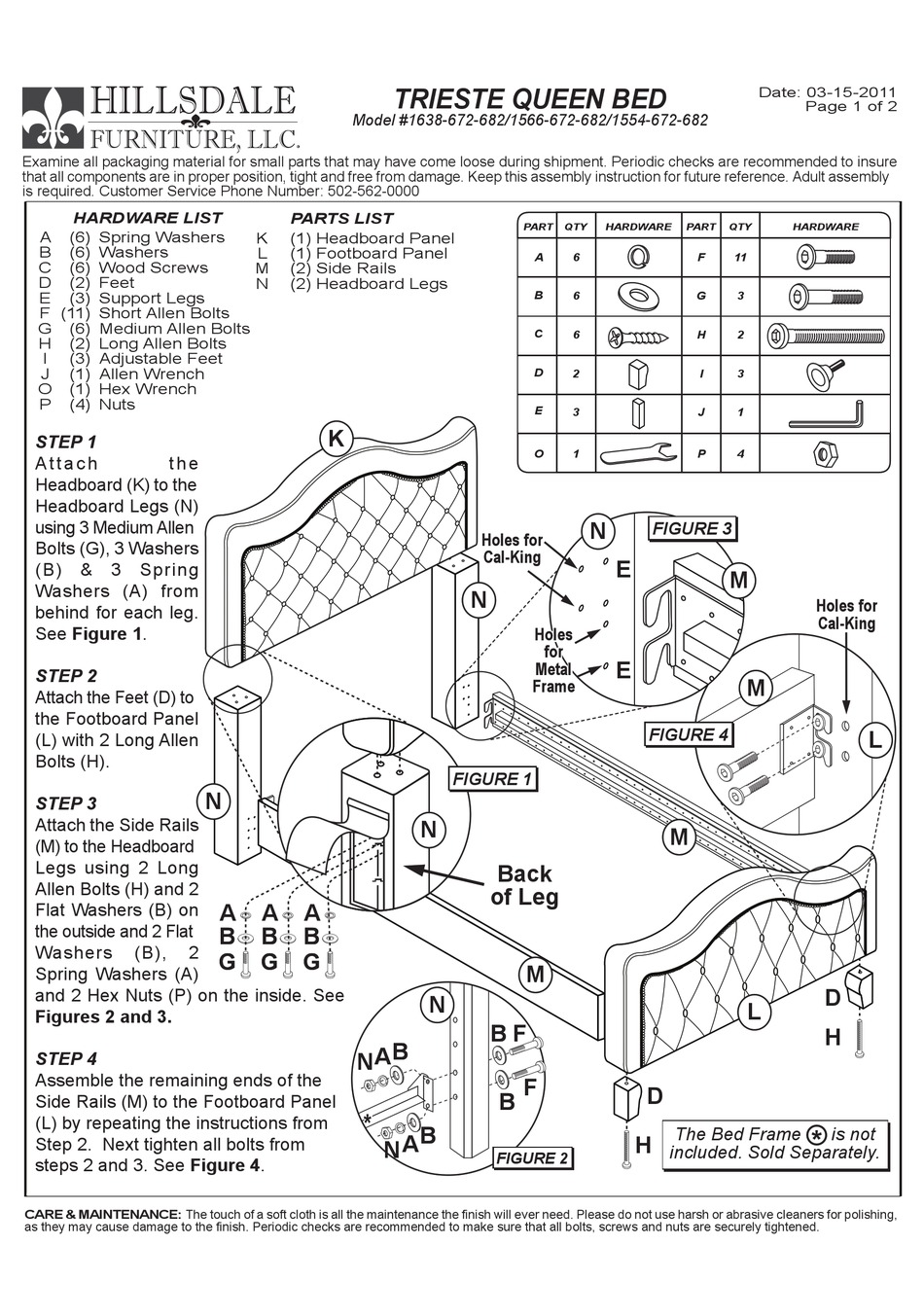 HILLSDALE FURNITURE 1638672682 ASSEMBLY MANUAL Pdf Download ManualsLib