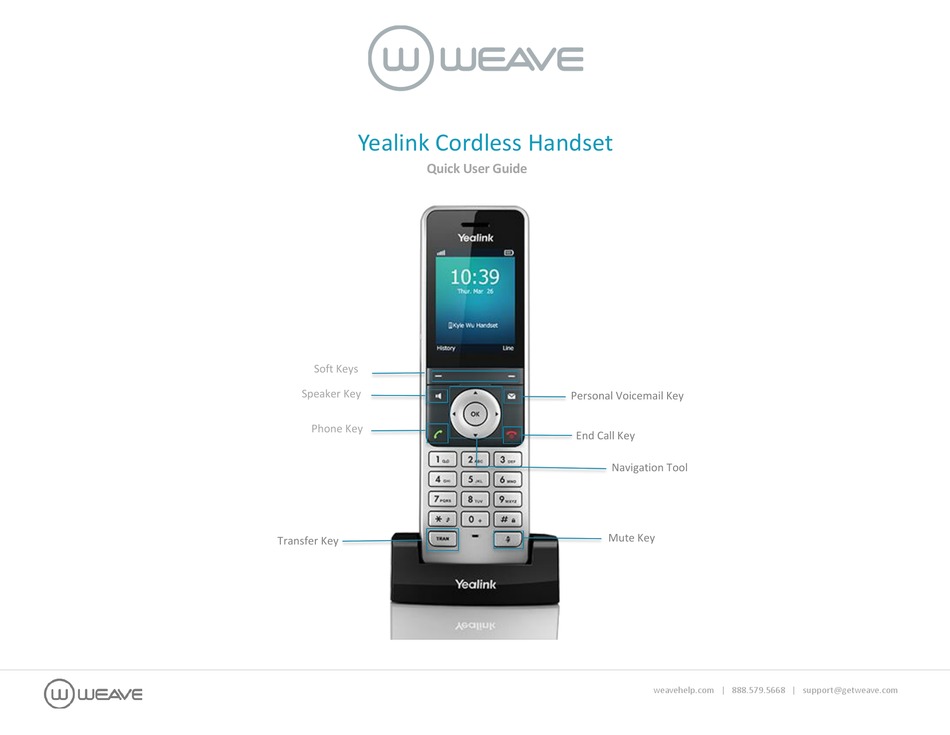 YEALINK W56H QUICK USER MANUAL Pdf Download | ManualsLib