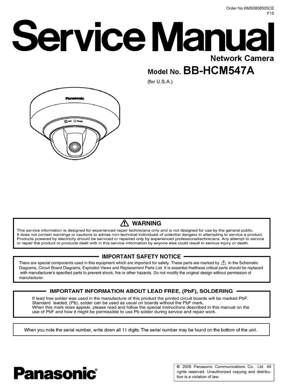 PANASONIC BB-HCM547A SERVICE MANUAL Pdf Download | ManualsLib