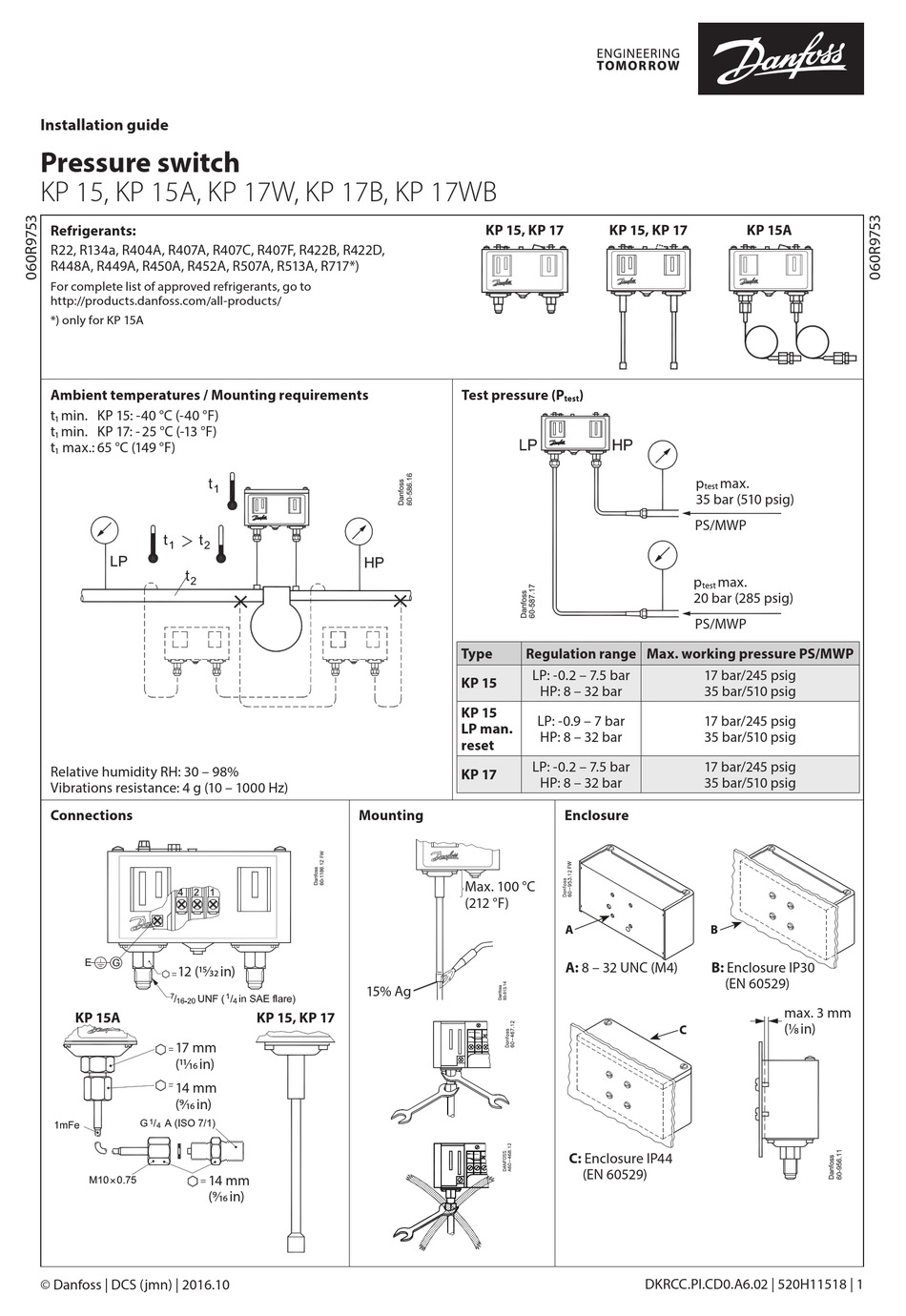 DANFOSS KP 15 INSTALLATION MANUAL Pdf Download ManualsLib