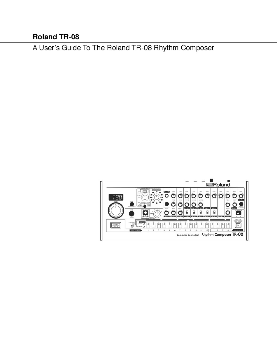 Roland Tr 08 User Manual Pdf Download Manualslib