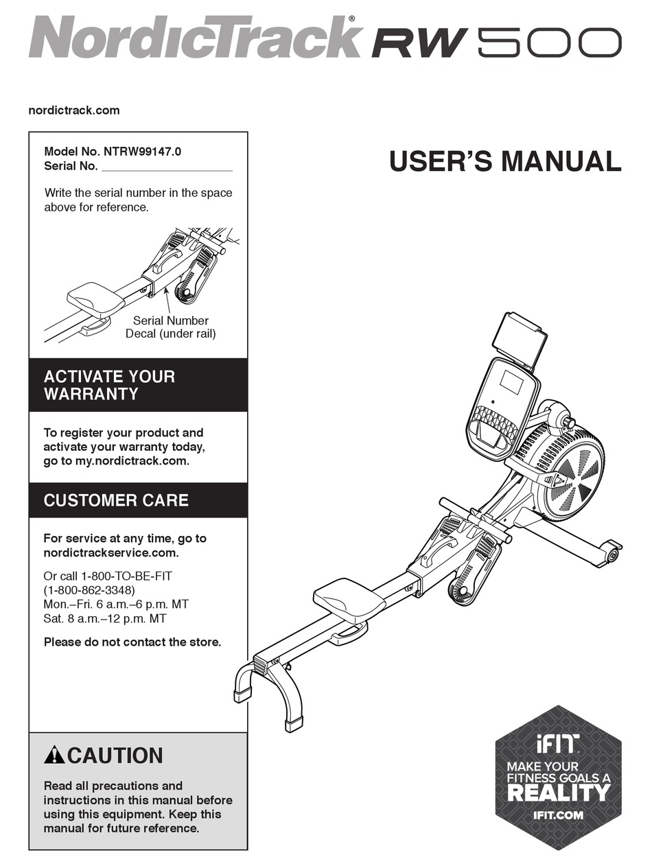 NORDICTRACK RW500 USER MANUAL Pdf Download | ManualsLib