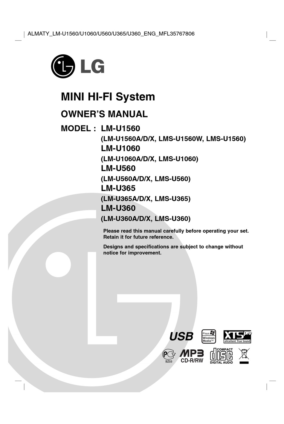 LG LM-U1560 OWNER'S MANUAL Pdf Download | ManualsLib
