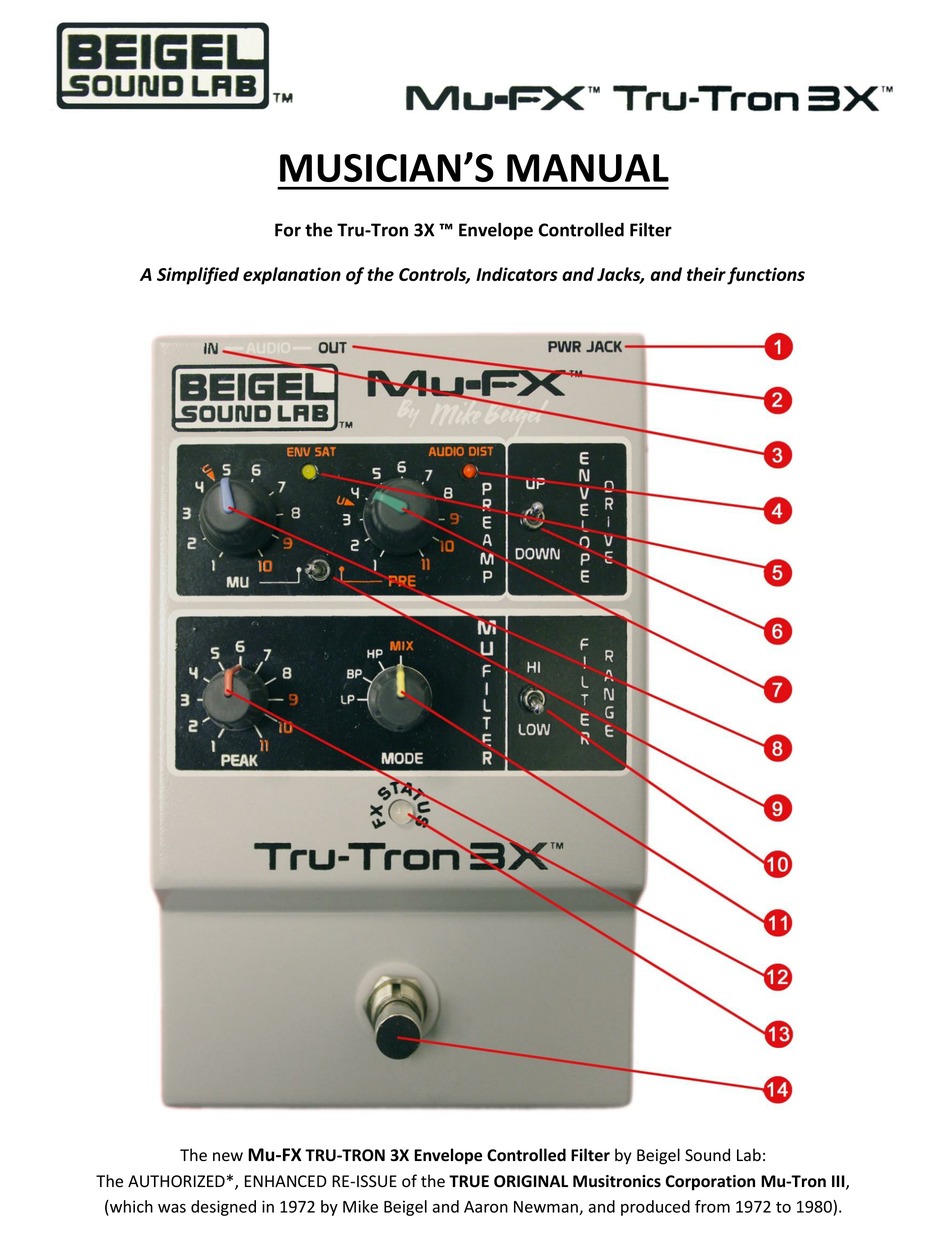 BEIGEL SOUND LAB MU-FX TRU-TRON 3X MANUAL Pdf Download | ManualsLib