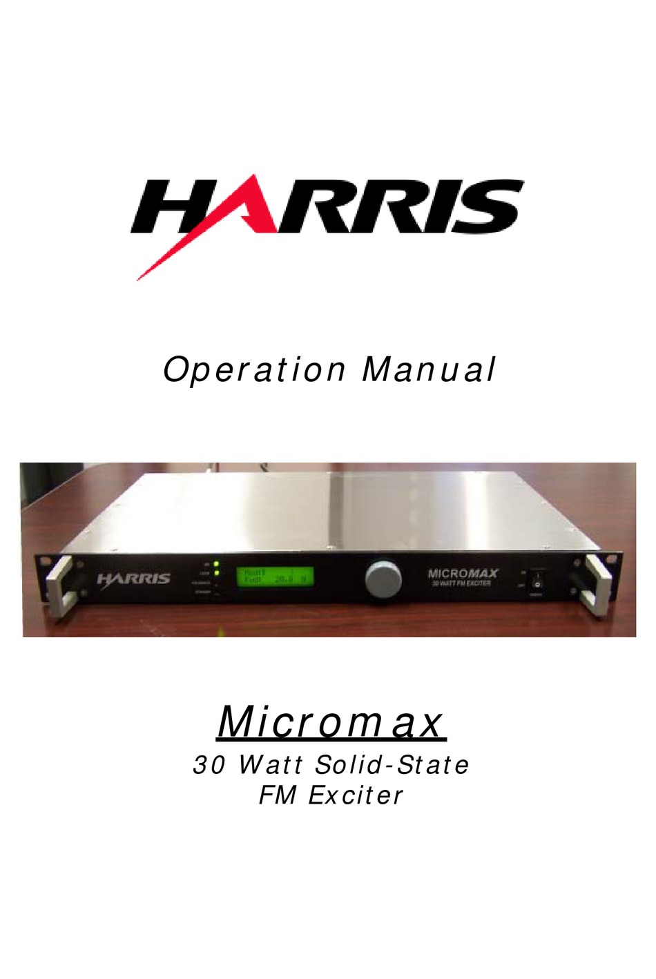 harris micromax exciter manual