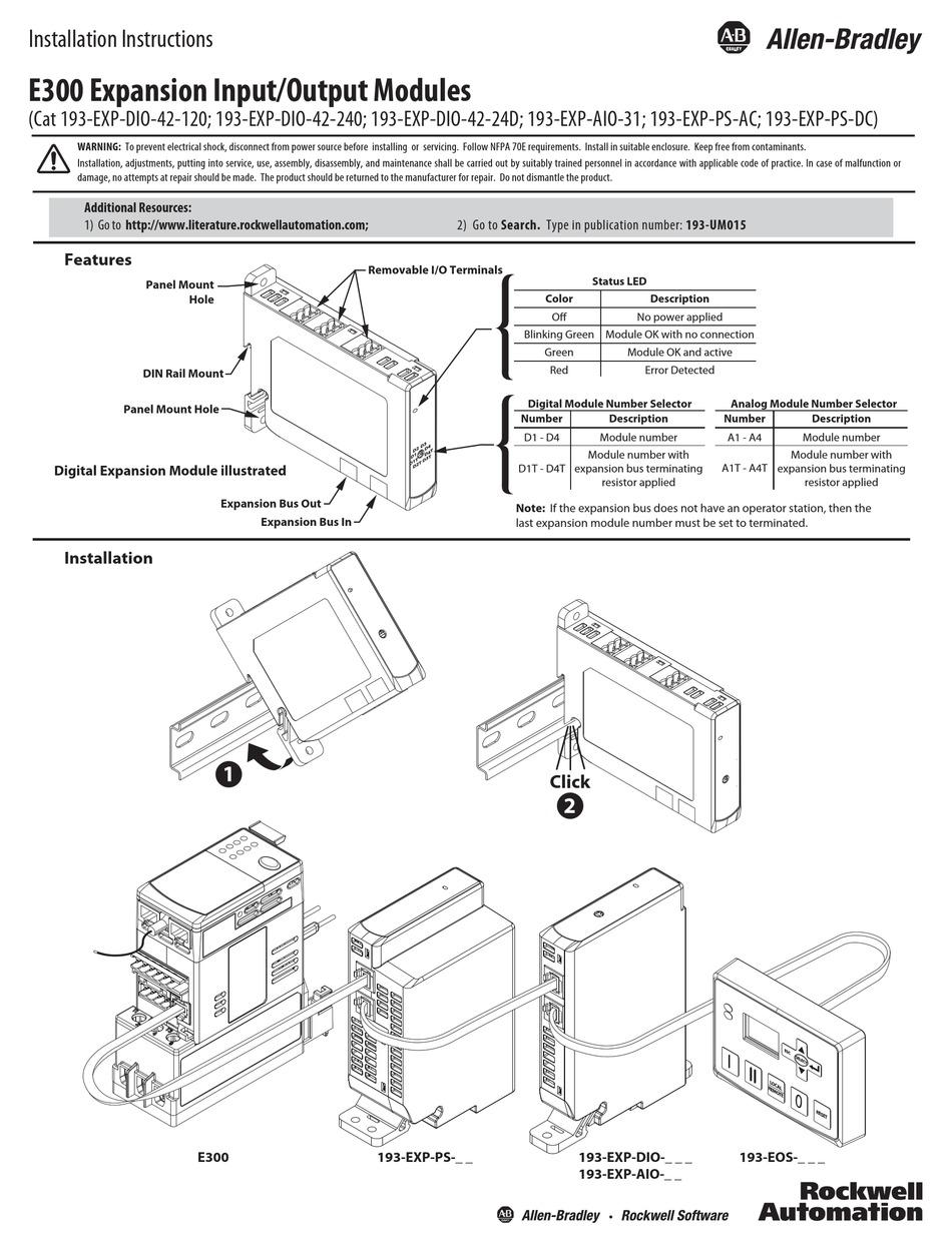 ALLENBRADLEY E300 INSTALLATION INSTRUCTIONS Pdf Download ManualsLib