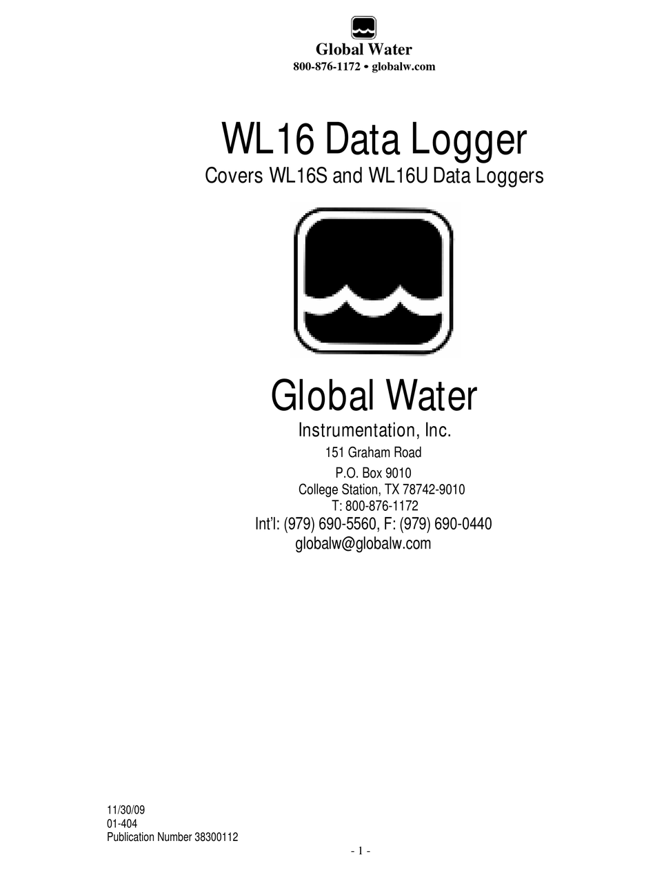 GLOBAL WATER WL16S INSTRUCTION MANUAL Pdf Download ManualsLib