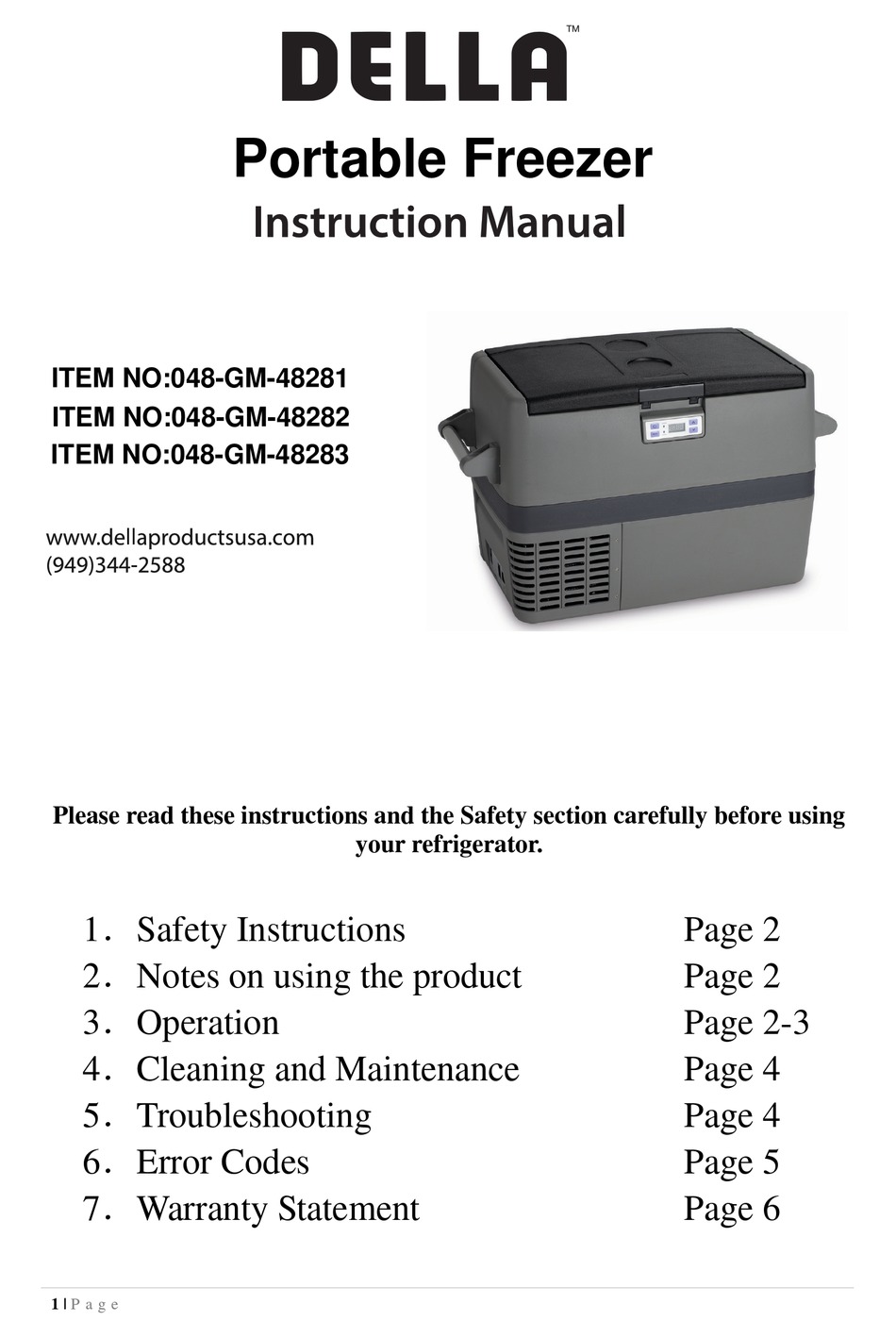 DELLA 048-GM-48281 INSTRUCTION MANUAL Pdf Download | ManualsLib