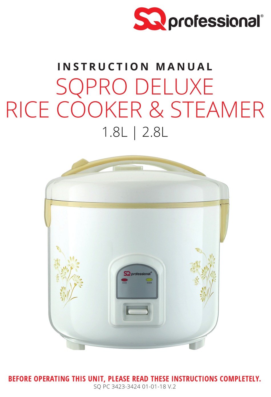 1.8L 1.8L 2.8L SQPro Deluxe Rice Cooker 