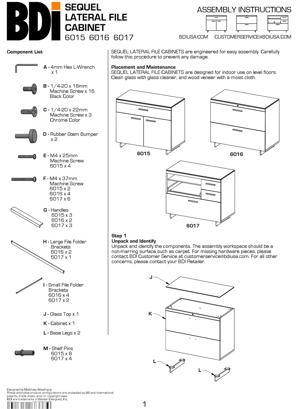 BDI 6017 ASSEMBLY INSTRUCTIONS Pdf Download ManualsLib