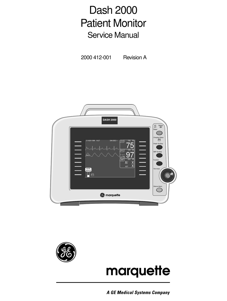 Ge Medical Systems Marquette Dash 2000 Service Manual Pdf Download Manualslib