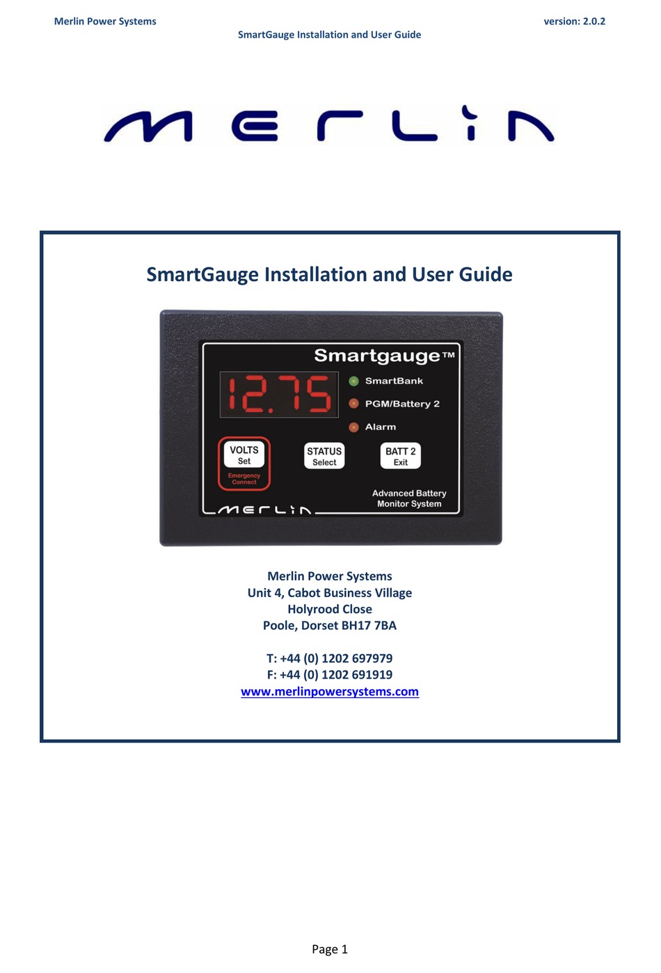 MERLIN SMARTGAUGE INSTALLATION AND USER MANUAL Pdf Download ManualsLib