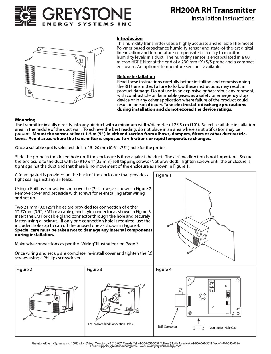 GREYSTONE RH200A INSTALLATION INSTRUCTIONS Pdf Download ManualsLib