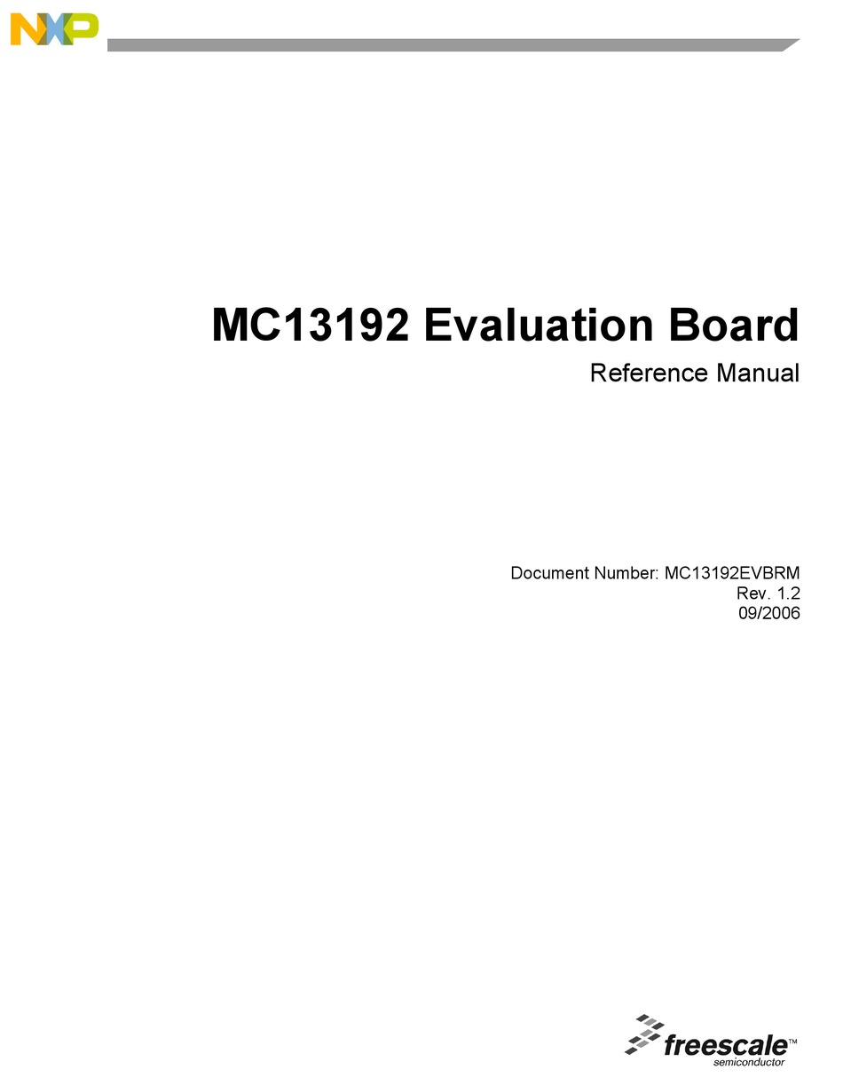 NXP SEMICONDUCTORS FREESCALE MC13192 REFERENCE MANUAL Pdf Download