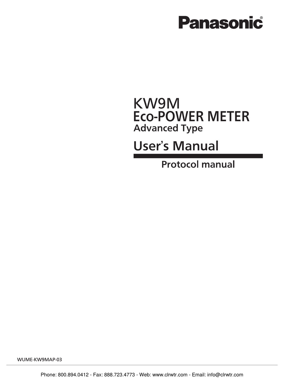 PANASONIC KW9M USER MANUAL Pdf Download ManualsLib
