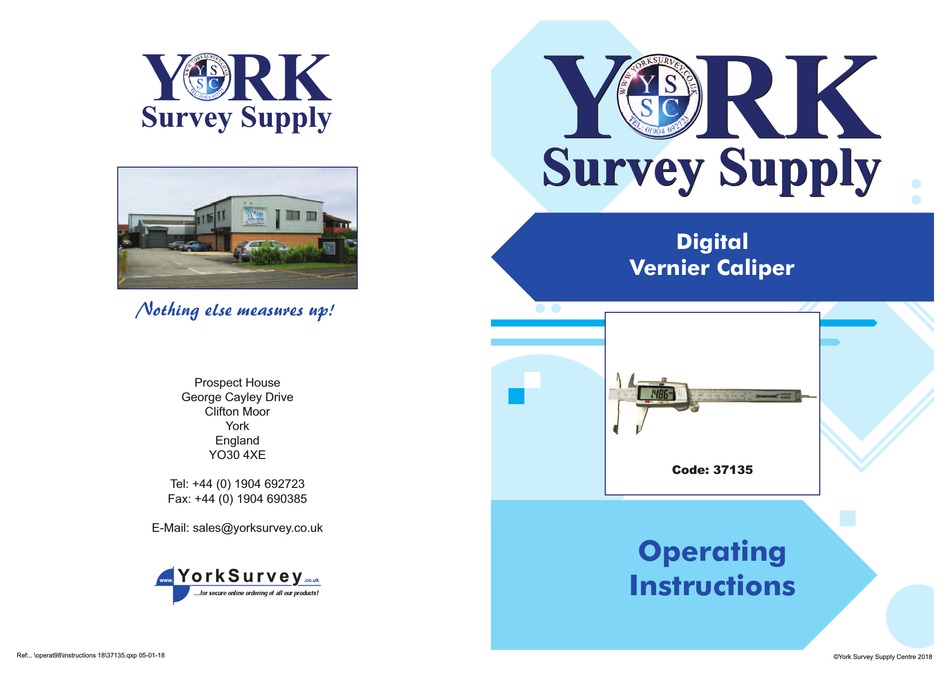 YORK SURVEY SUPPLY 37135 OPERATING INSTRUCTIONS Pdf Download | ManualsLib