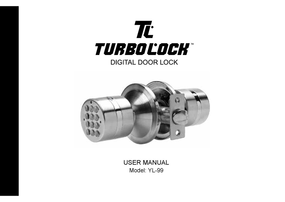 Turbolock YL-99-SS code électronique Serrure Porte Clavier Keyless Entry Batterie secours