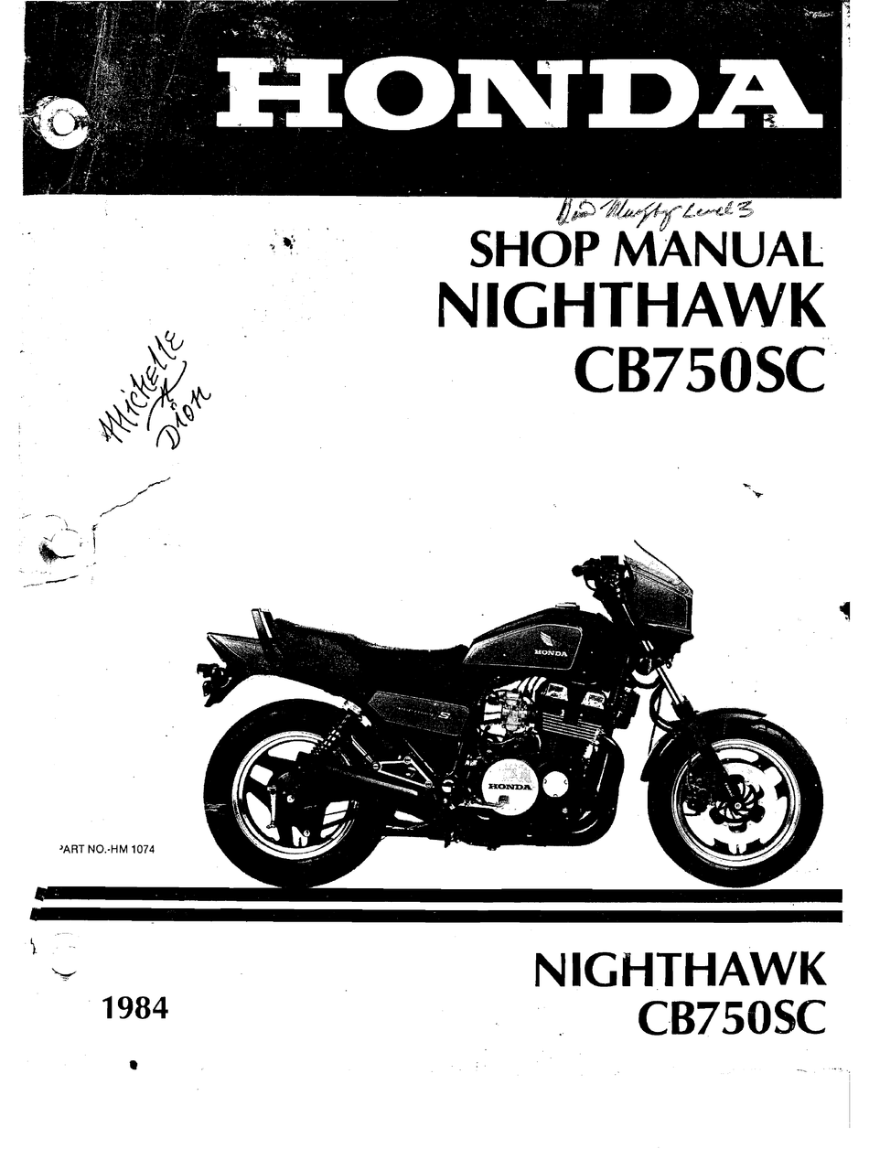 Honda CB750 1991-1997 Nighthawk 750 Parts List Motorcycle Manual 