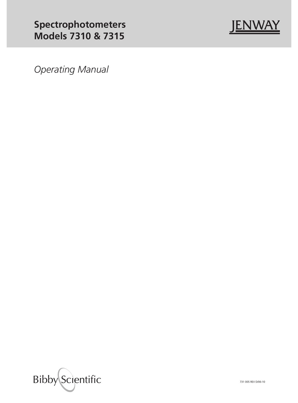 JENWAY 7315 OPERATING MANUAL Pdf Download ManualsLib