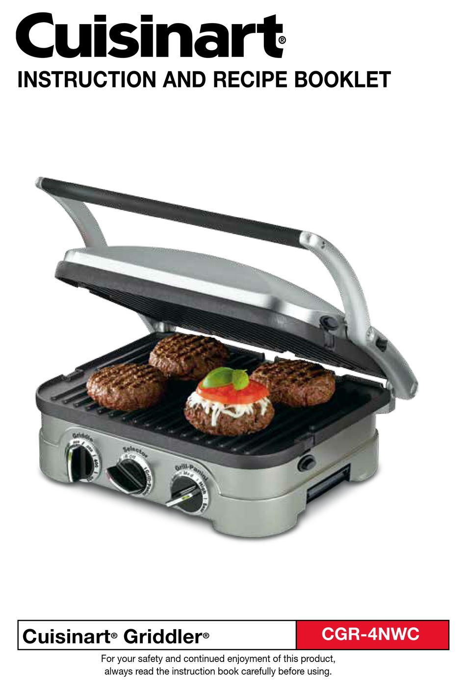 CUISINART GRIDDLER CGR4NWC INSTRUCTION AND RECIPE BOOKLET Pdf Download