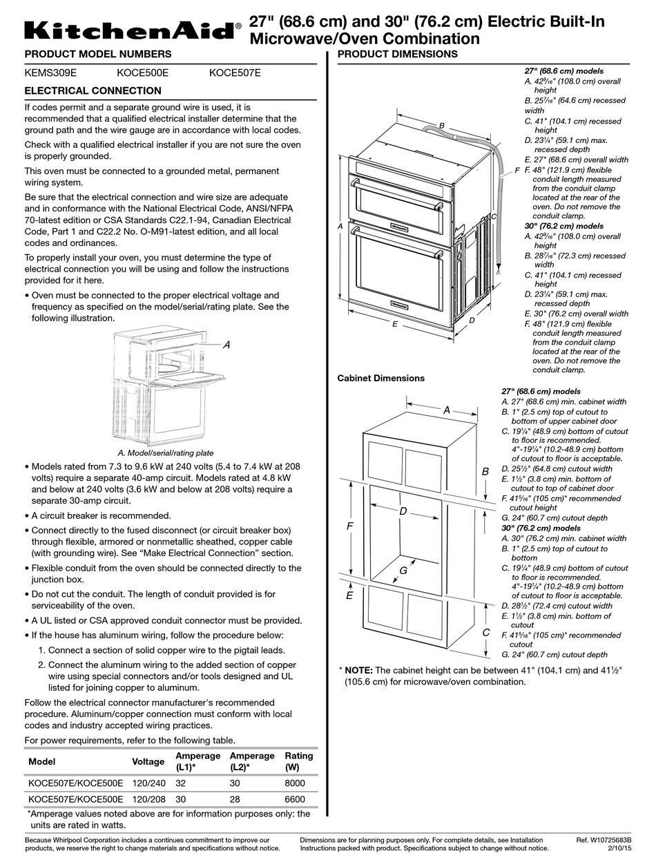 koce500ess dimensions