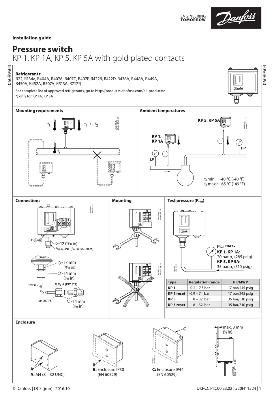 DANFOSS KP 1 INSTALLATION MANUAL Pdf Download ManualsLib