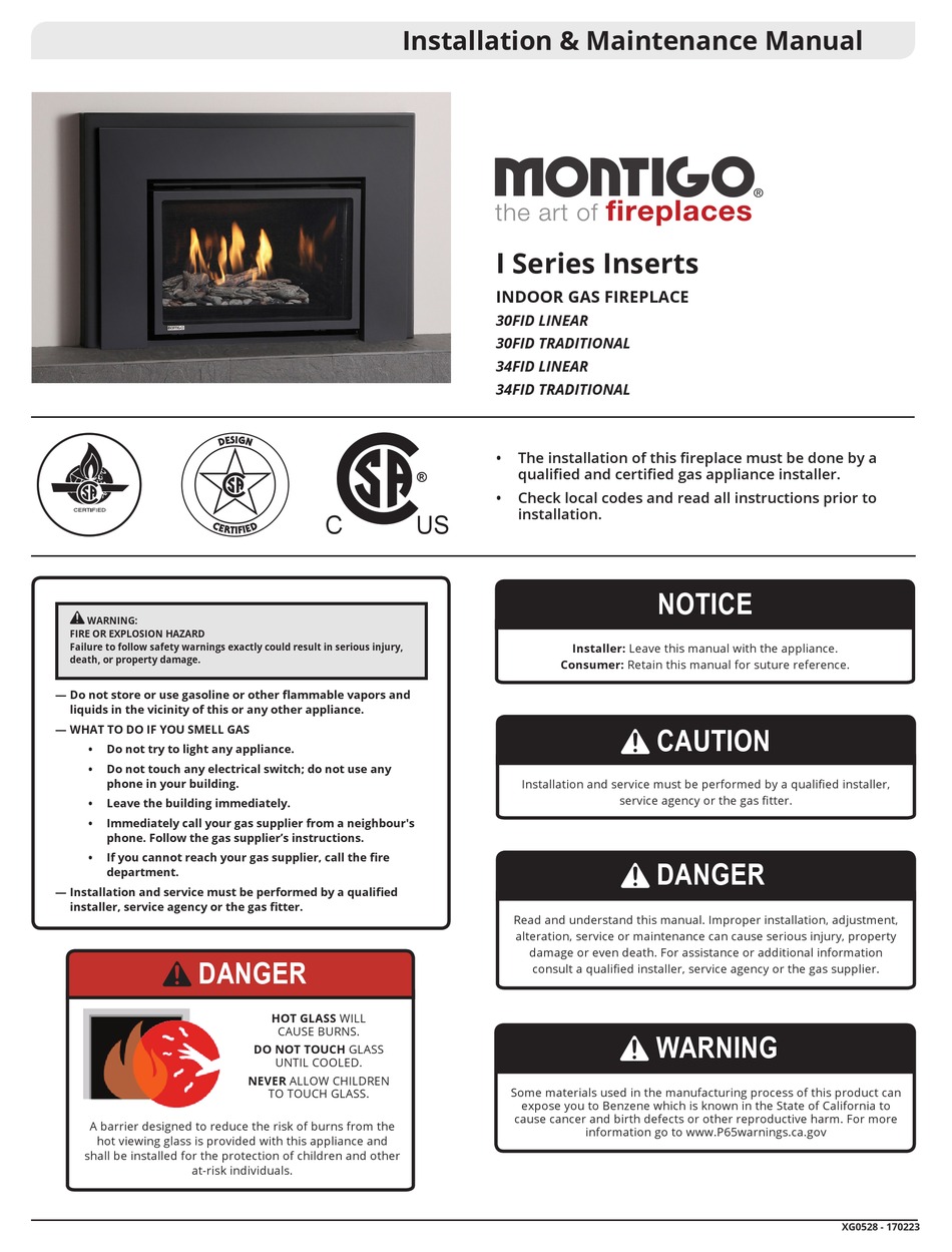 MONTIGO 30FIDNIL01 INSTALLATION & MAINTENANCE MANUAL Pdf Download