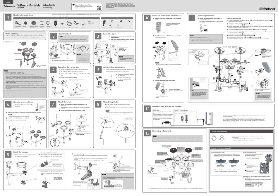 Roland V Drums Td 1kpx Setup Manual Pdf Download Manualslib