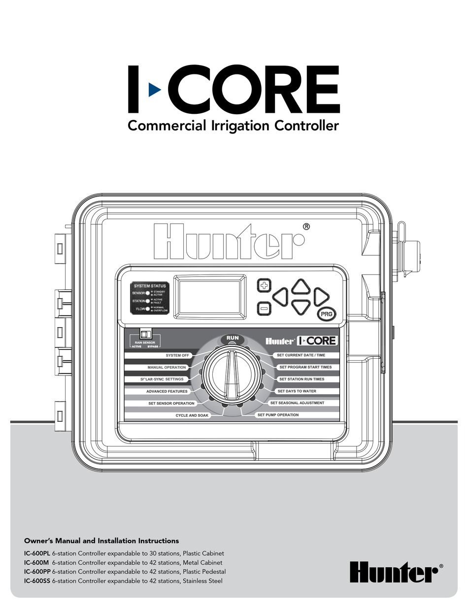 Hunter I-CORE 6 Zone Base Timer Expandable Up To 30 Station IC-600-PL IC600PL 