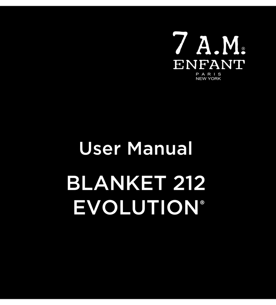 7am blanket best sale 212 evolution instructions