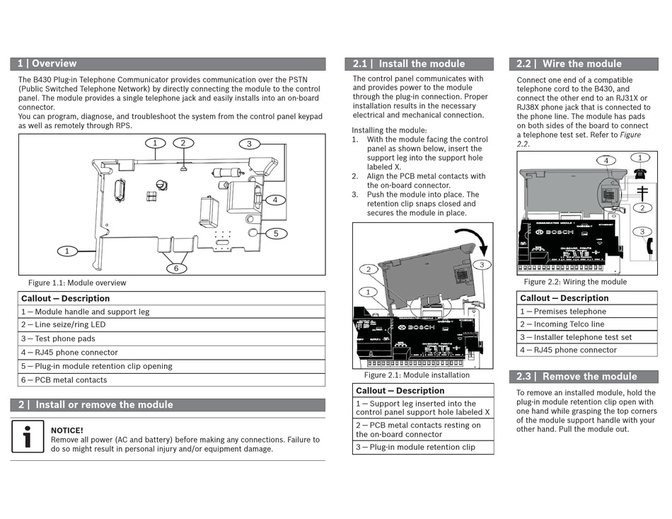 Bosch B430 Installation Manual Pdf Download Manualslib