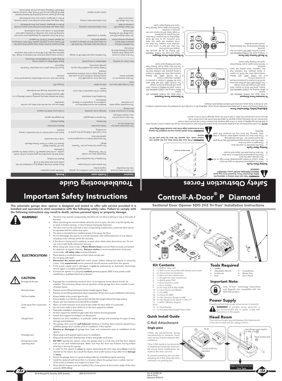 B&D CONTROLLADOOR P DIAMOND INSTALLATION INSTRUCTIONS Pdf Download ManualsLib