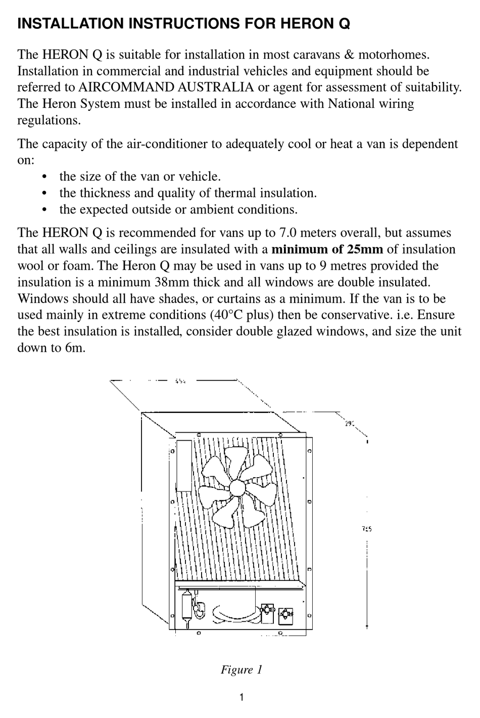 Heron 2.2 Air Conditioner Front Panel Heron Front Control