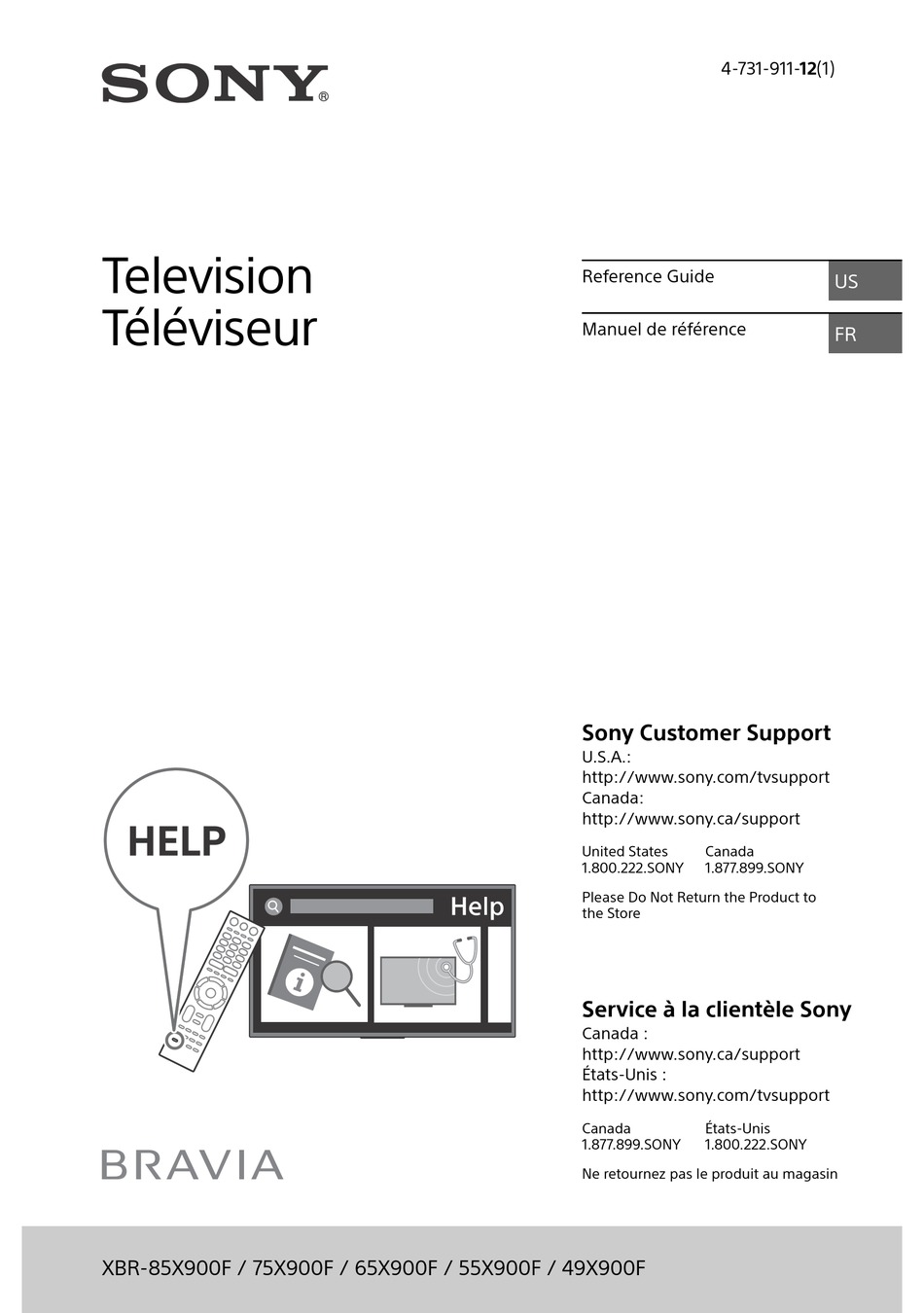 SONY BRAVIA XBR-85X900F REFERENCE MANUAL Pdf Download | ManualsLib
