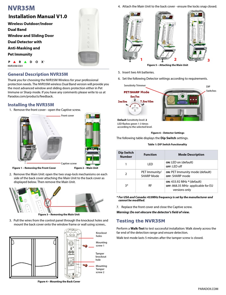 Paradox Nvr35m Installation Manual Pdf Download Manualslib