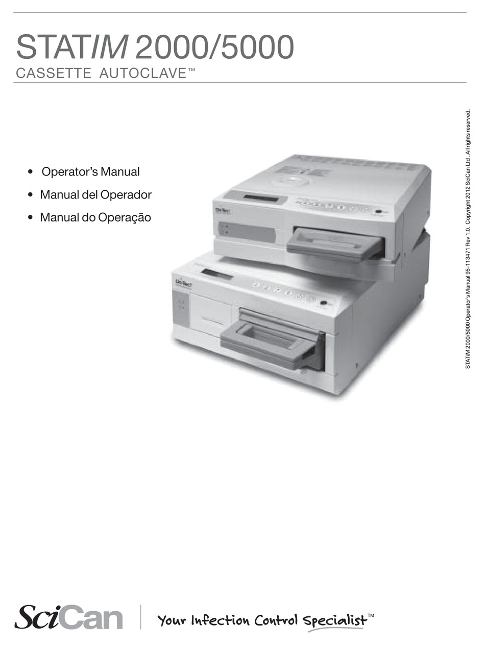 SCICAN STATIM 5000 OPERATOR'S MANUAL Pdf Download | ManualsLib