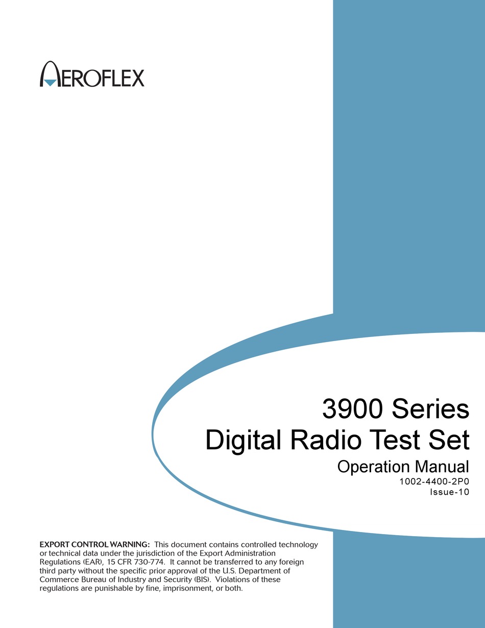 AEROFLEX 3901 OPERATION MANUAL Pdf Download | ManualsLib