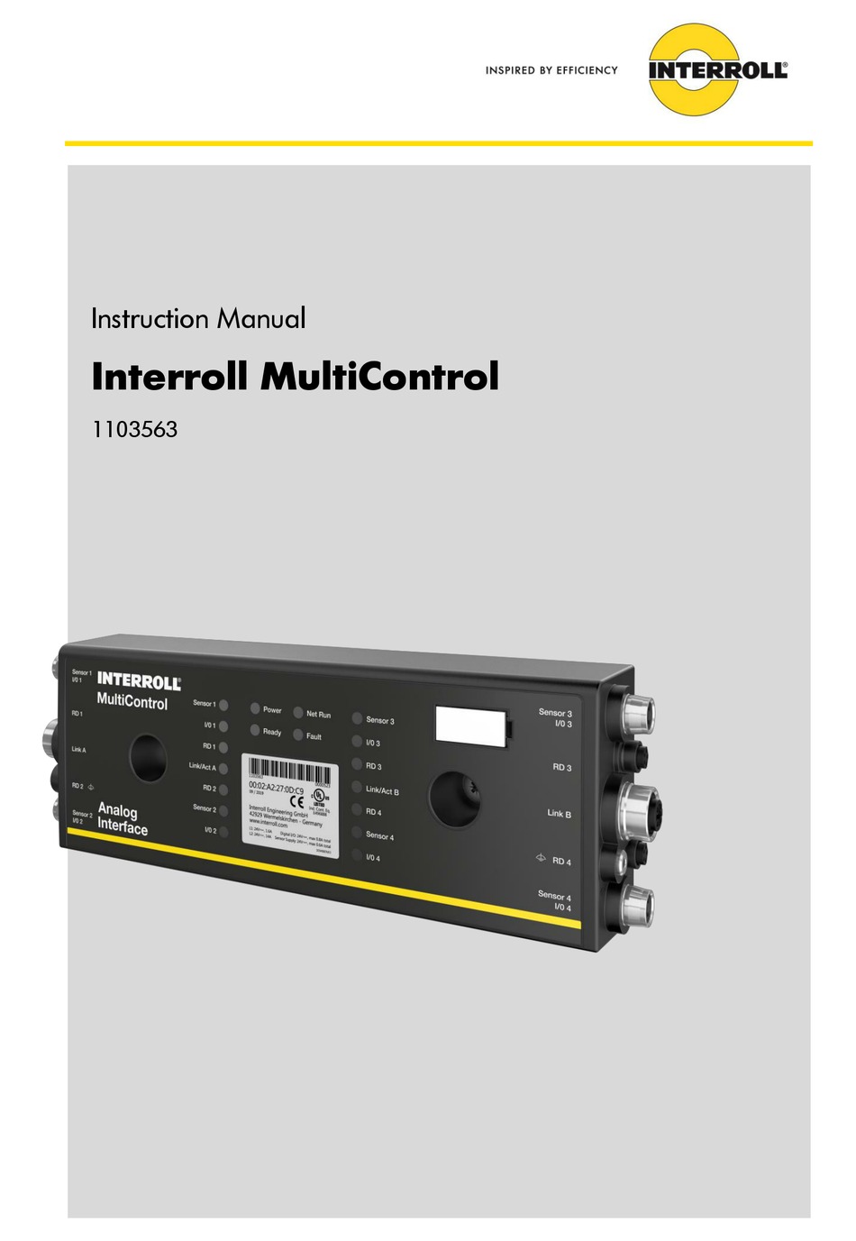 INTERROLL MULTICONTROL INSTRUCTION MANUAL Pdf Download ManualsLib
