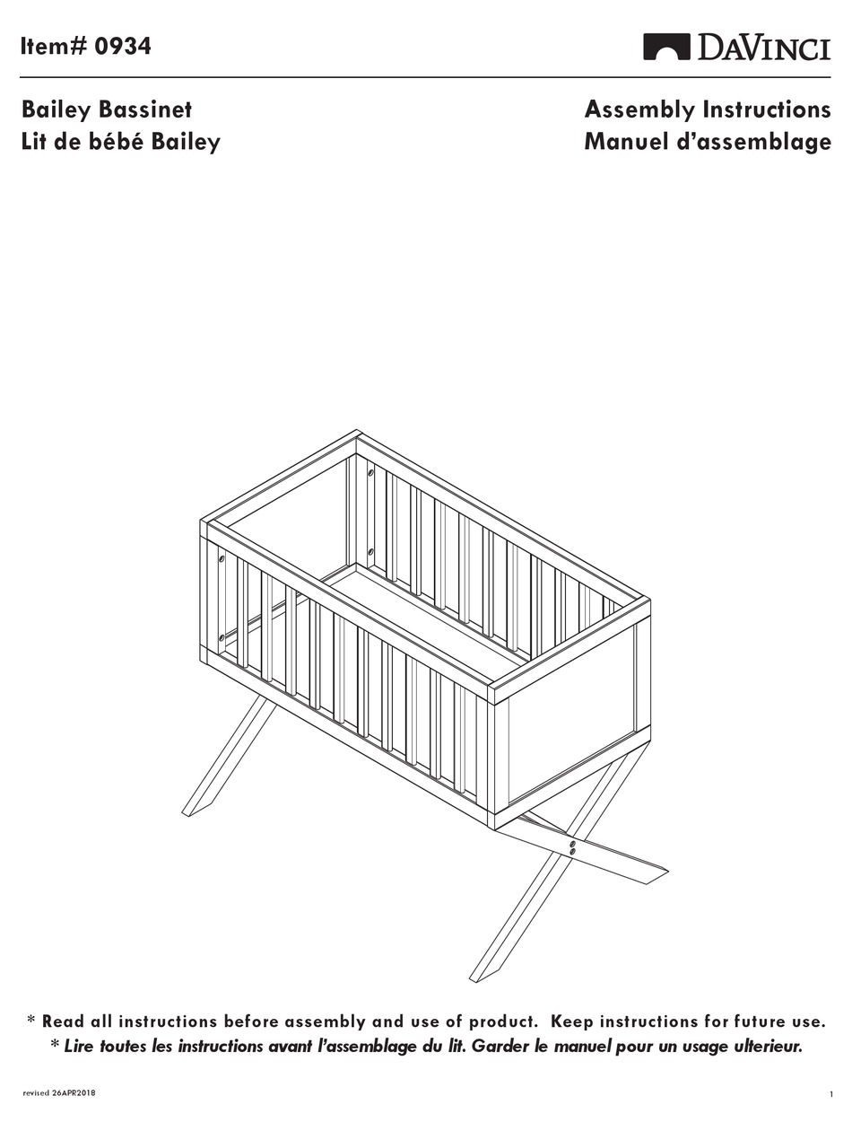 davinci bailey bassinet white