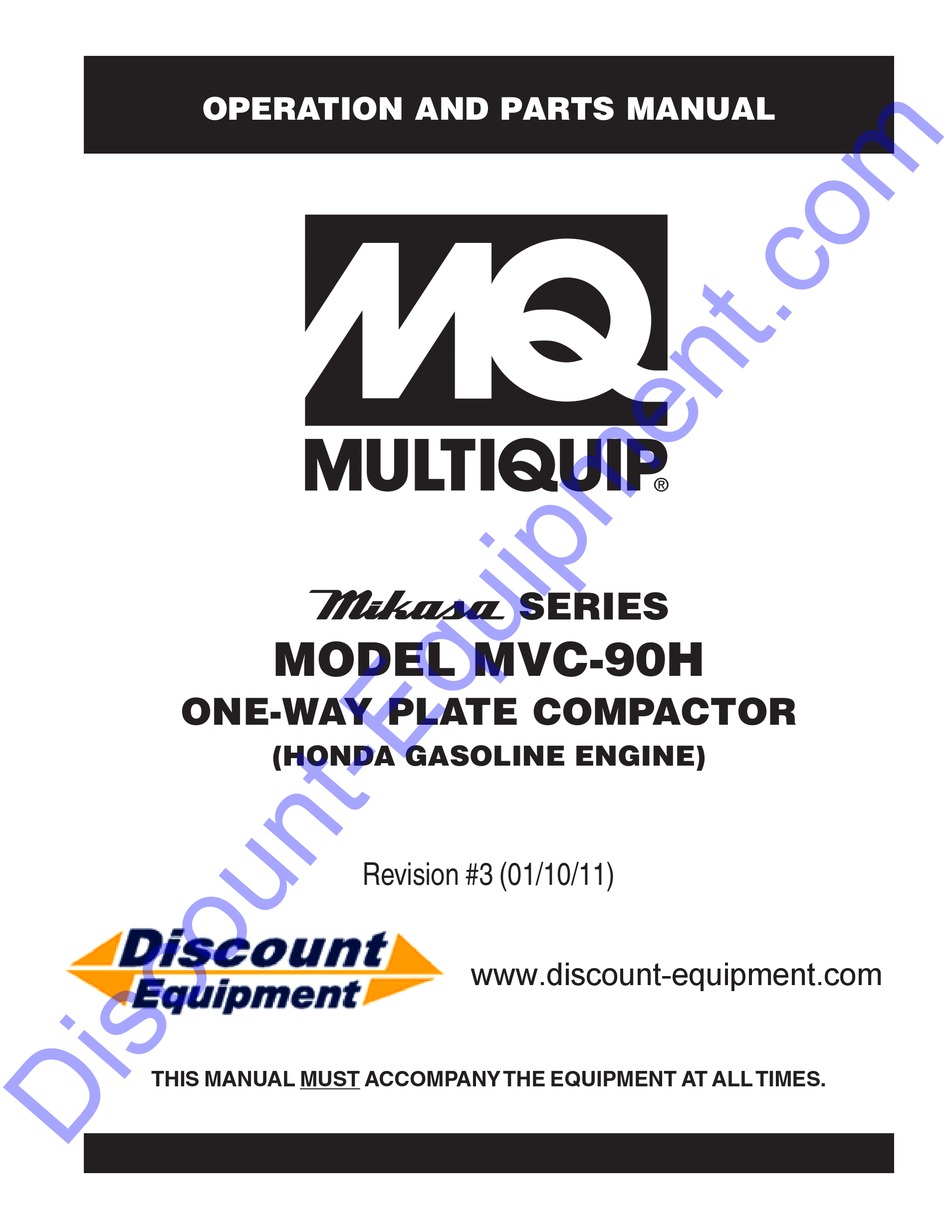 MULTIQUIP MVC-90H OPERATION AND PARTS MANUAL Pdf Download  ManualsLib