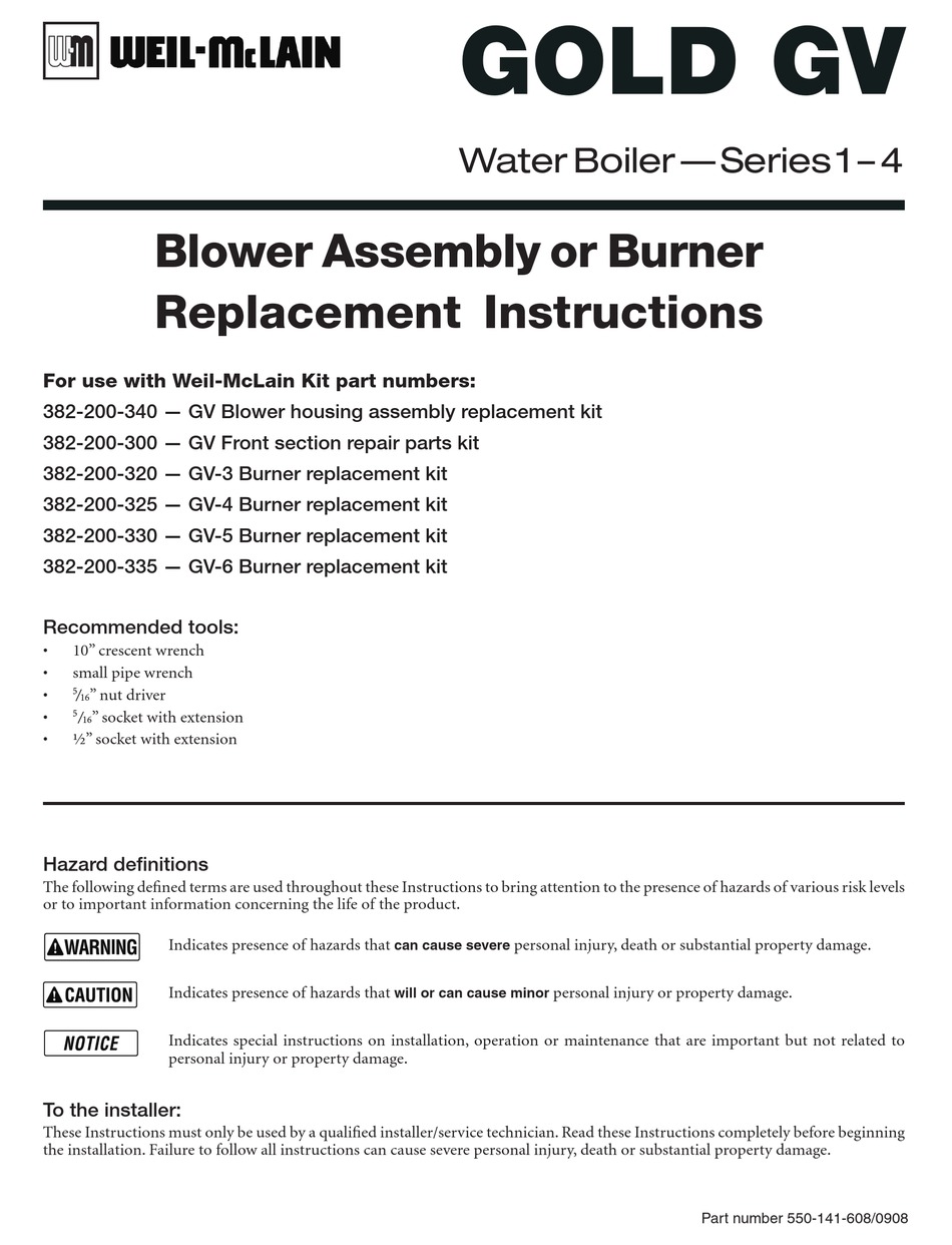 WEILMCLAIN GOLD GV INSTRUCTIONSFOR USE Pdf Download ManualsLib