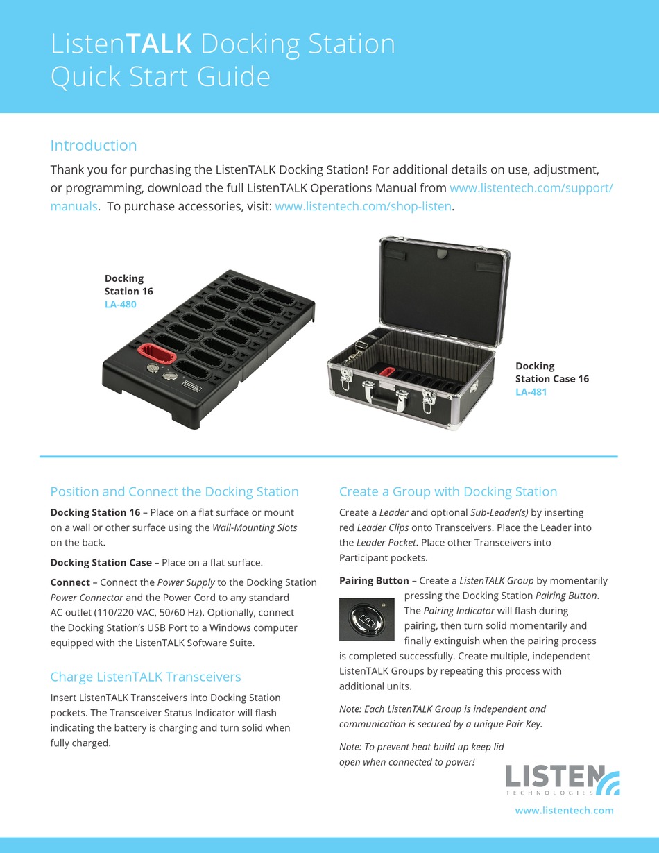 Docking Station Case 16 - Listen Technologies