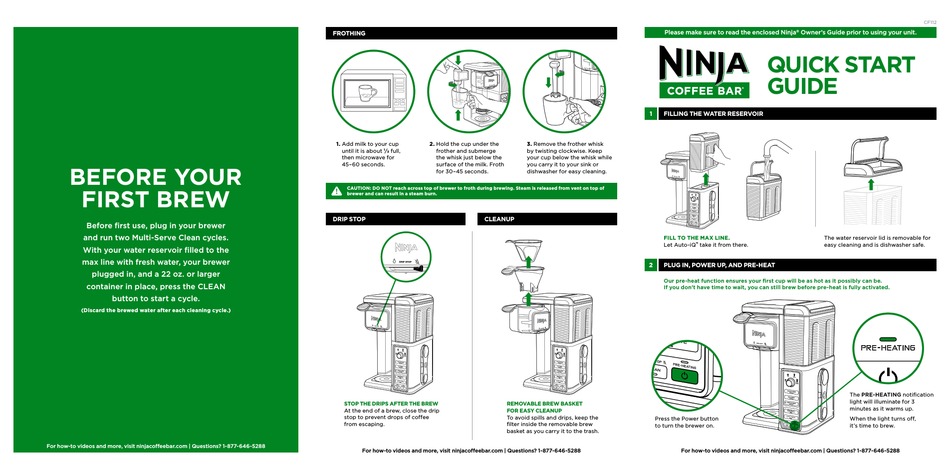 Ninja Coffee Bar Cf112 Quick Start Manual Pdf Download Manualslib